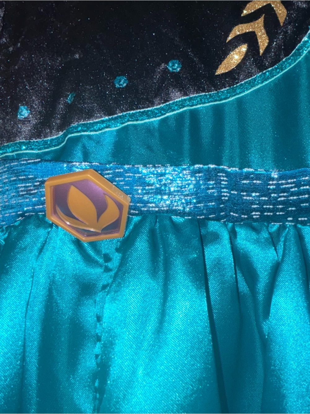 Disney's Queen Anna Frozen in Teal, Black & Purple Princess Dress Up Girls S - Picture 8 of 14